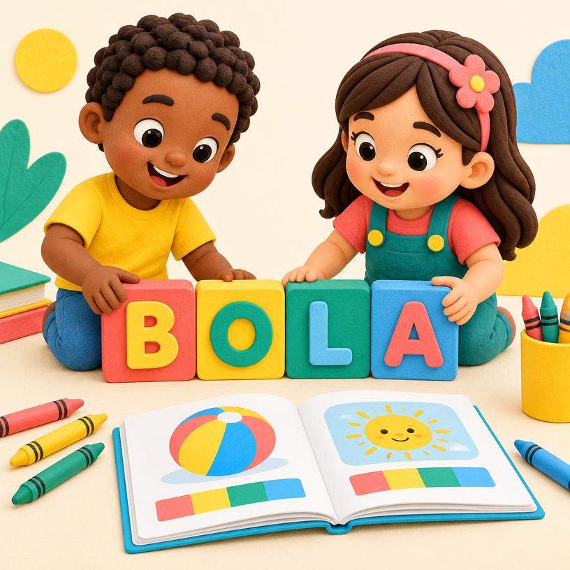 Ilustração infantil do Material Alfabético