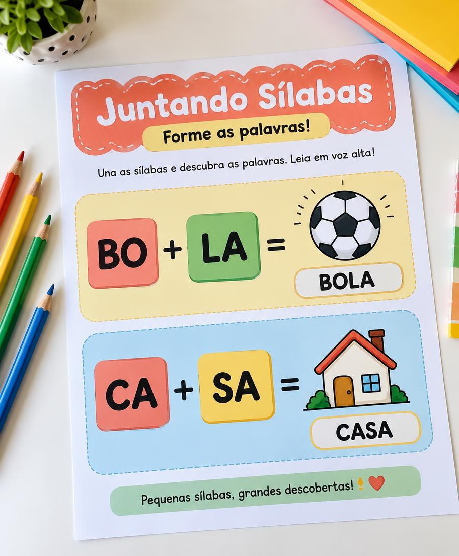 Atividade infantil: Juntando sílabas